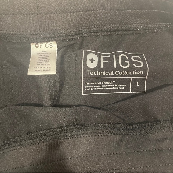 FIGS Livingston Basic Scrub Pants Size Large Black Nursing Healthcare Workwear - Picture 7 of 8